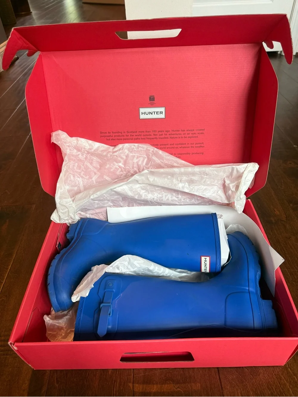 Hunter Cruise Blue Tonal Rain Boots (Kids)